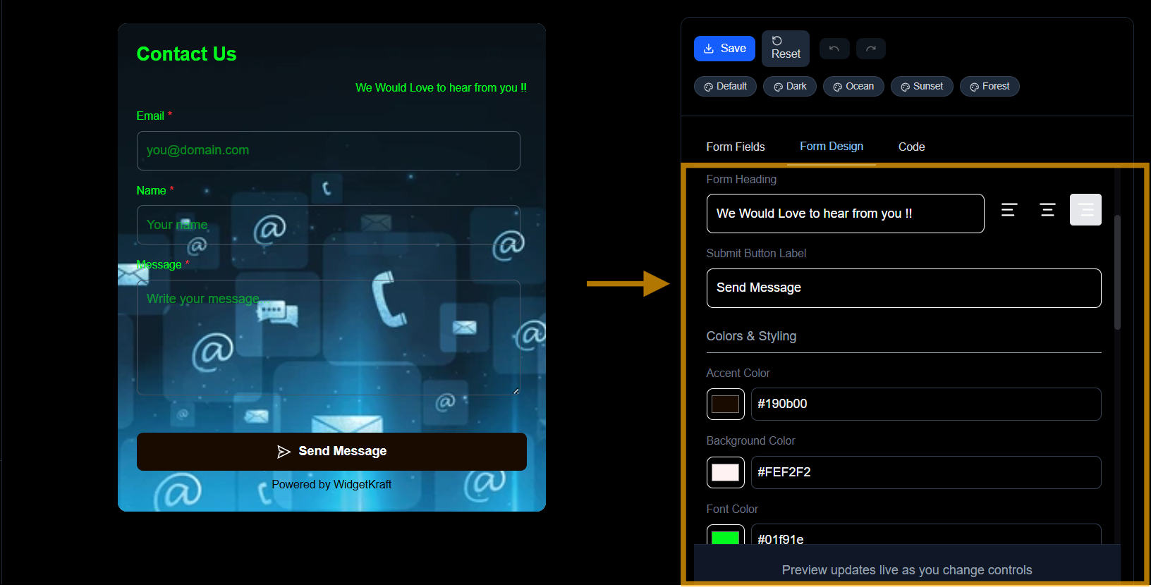 WidgetKraft: Form Design - Theme Presets and Color Customization