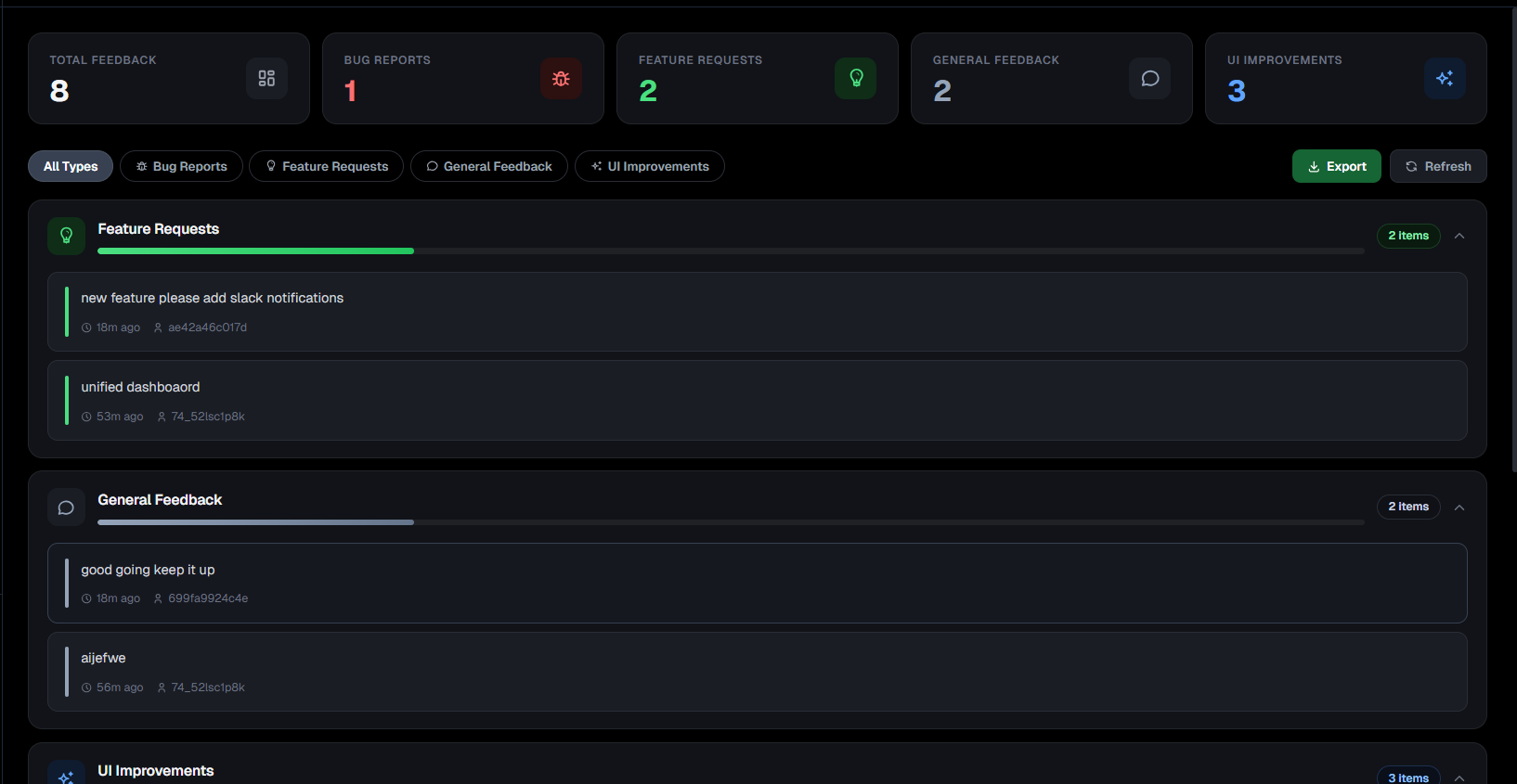 WidgetKraft: Feedback Loop Dashboard - Real-time analytics and feedback management